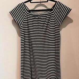 Madewell Off-Shoulder Dress in Black and White, Size L